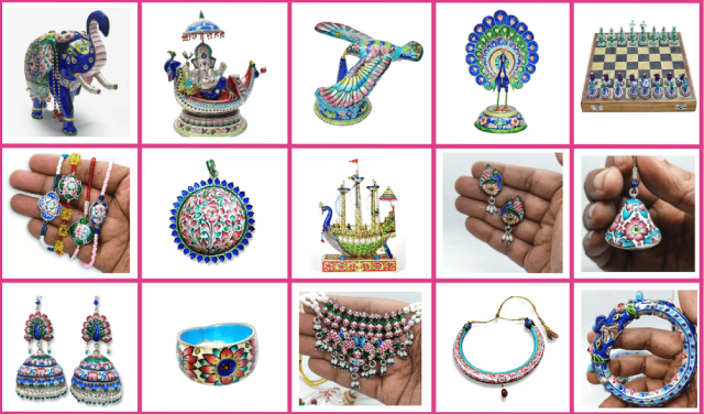 Banaras Gulabi Meenakari - Visiting Card